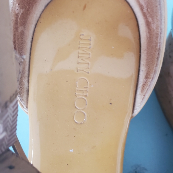 Jimmy Choo Yellow Cork Wedge Sandals - Picture 5 of 8